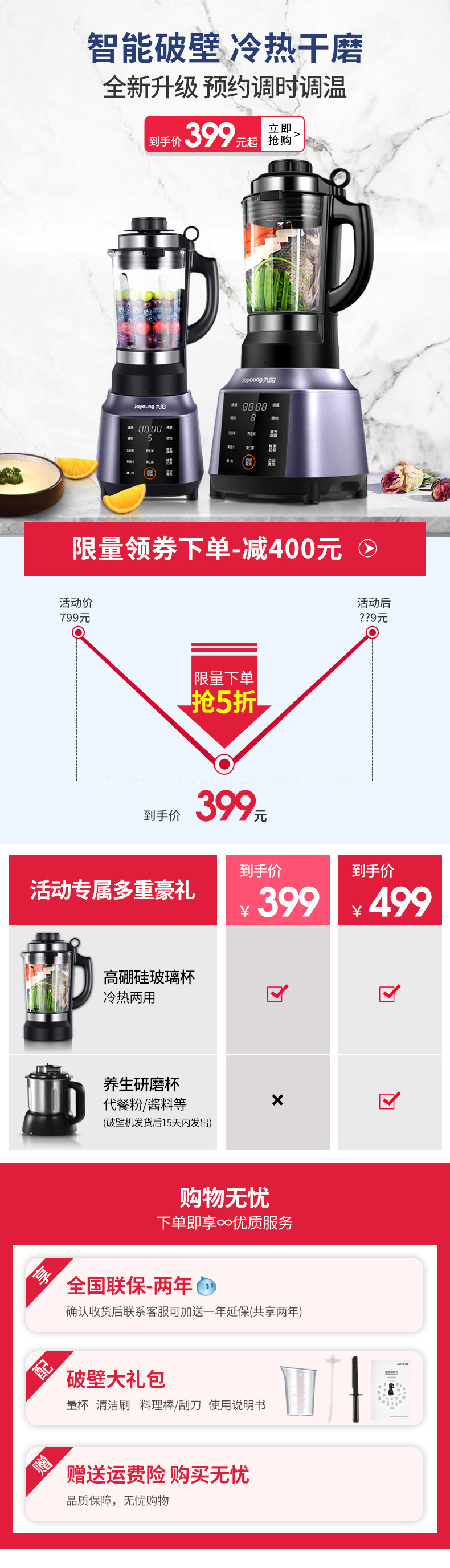 九阳 19年新款 多功能全自动破壁机 料理机 带熬煮 图1