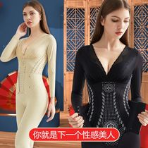 Autumn and winter long-sleeved trousers large size postpartum sculpting clothes back-up waist lifting hip slimming fat-burning jumpsuit