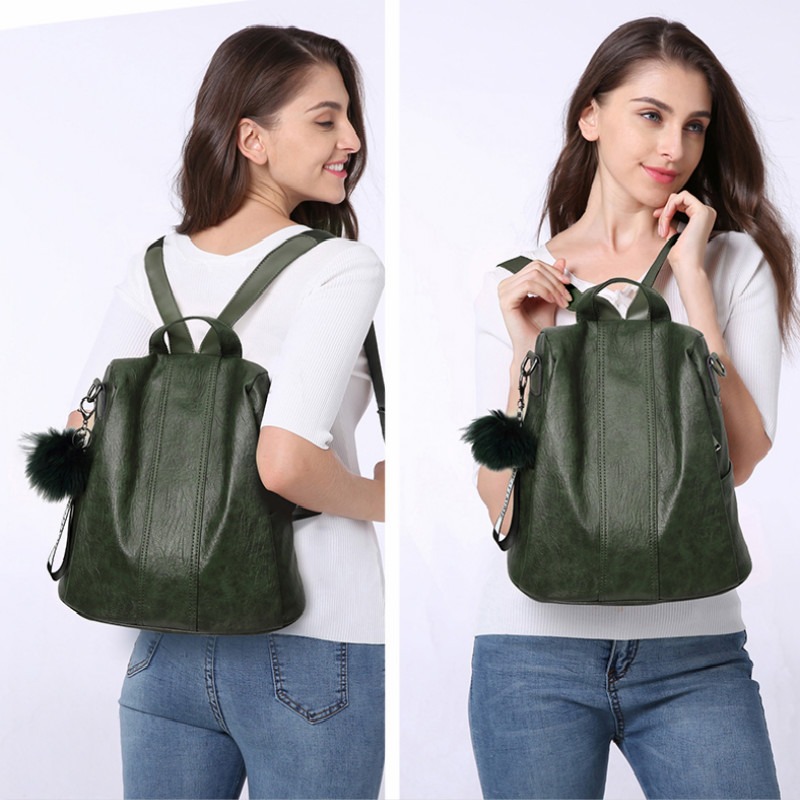 Fashion cowhide backpack women 2022 new trend wild leisure travel soft leather anti-theft small shoulder bag