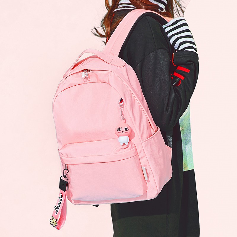 Hong Kong Brief Junior High School Bag Girl Han Edition High School Student Double Shoulder Bag New ins large capacity Canvas Shoulder Bag Tide