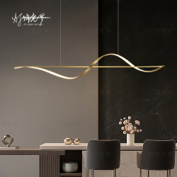 All-Copper Minimalist Dining Room Chandelier, Modern Simple Dining Table, Creative and Unique Italian Light Luxury Dining Room Island Table, 2026 New Model