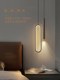 All-Copper Bedroom Bedside Pendant Light, Modern Minimalist Italian Style, Designer Model, Master Bedroom Pendant Double-Head Bedside Lamp