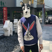 Áo len sinh viên đại học mùa thu 2018 G về nhà với thỏ Bugs V-cổ đôi đan vest vest nam và nữ