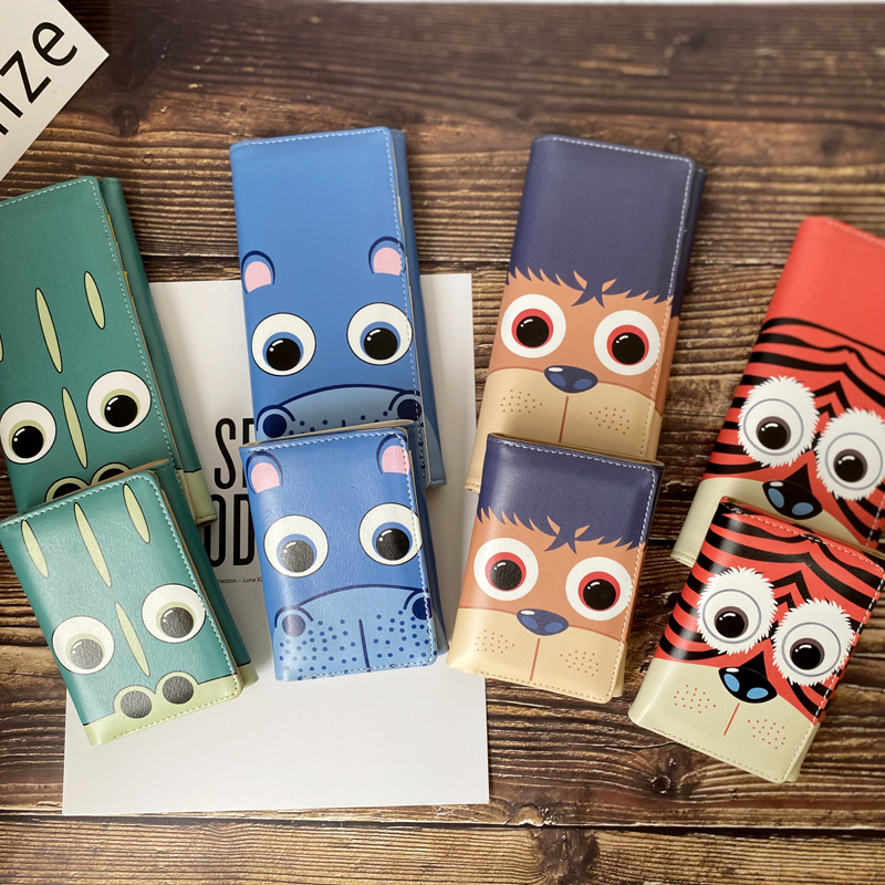 Special clearance short children's cartoon wallet student small wallet personality cute animal card bag coin purse for men and women
