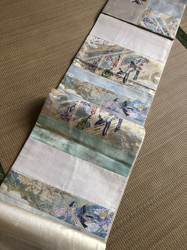 Japanese Imported Silk Patchwork Patterned Silk Material for Shimonuori Kimono Japanese Imported Silk Patchwork Patterned Silk Material for Shimonuori Kimono