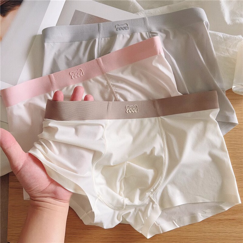 Victoria Ice Silk Boxer Briefs Men's Underwear Pure Cotton Boys' 2025 New Breathable Loose Large Size Shorts