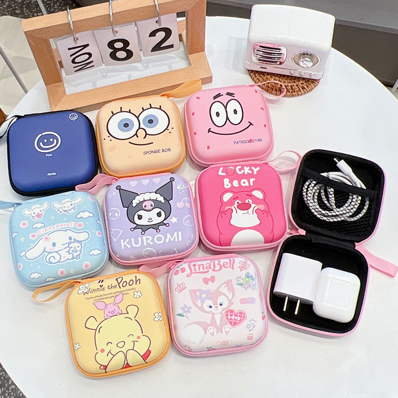 Earphone Storage Bag, Cartoon Data Cable, Fast Charging Charger, USB Flash Drive, USB Shield Storage Box, Small Power Bank Organizer Box