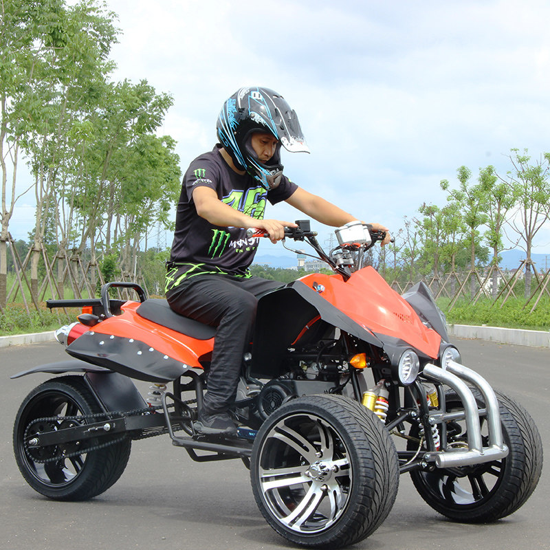 Infinite-Speed Variable Three-Wheeled Beach Bike, Four-Wheeled Motorcycle, Large Kawasaki Off-Road Vehicle, Two-Seater All-Terrain Road Racer