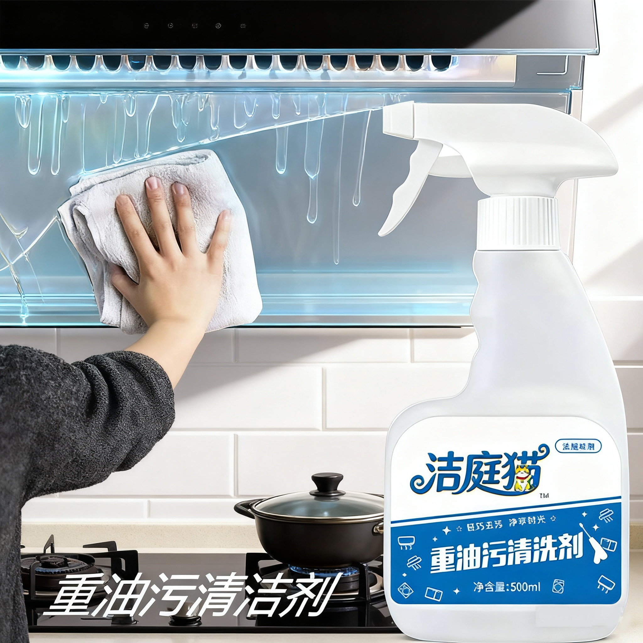 洁庭猫厨房去油污强力清洁剂的LOGO