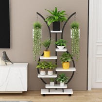 Flower stand living room TV cabinet next to flower stand Green rose pot multi-layer fleshy floor rack balcony Indoor