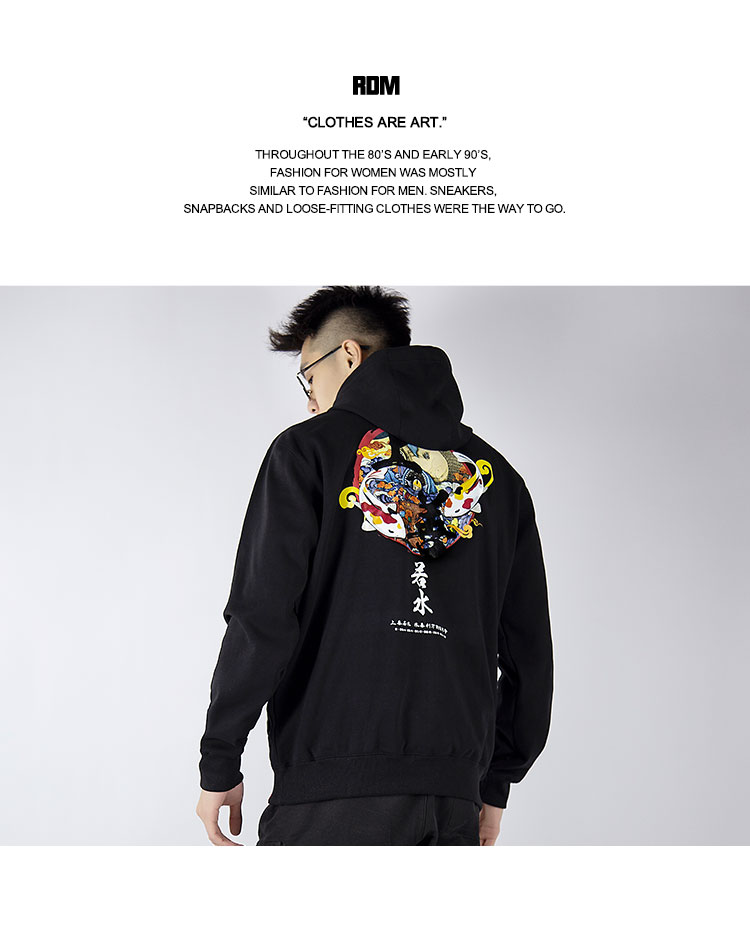 Áo len hip hop nam thương hiệu mũ trùm đầu cộng với nhung dày châu Âu và Hoa Kỳ áo blazer nam