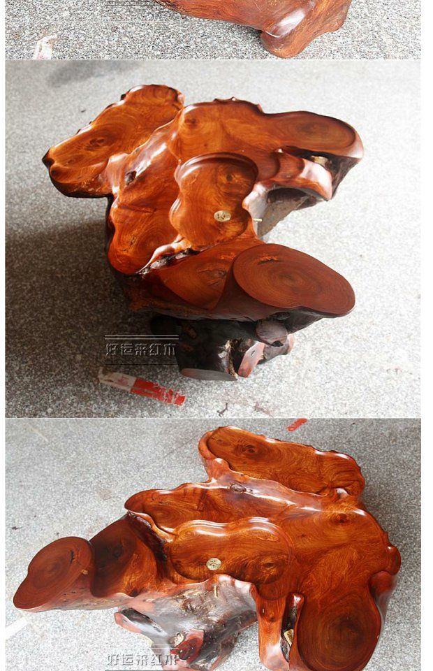 Gỗ hồng mộc Miến Điện chạm khắc bàn trà Bàn trà tự nhiên Toàn bộ gỗ rắn gốc cây khắc bàn Kung Fu bàn cà phê - Các món ăn khao khát gốc giá bàn ghế gốc cây