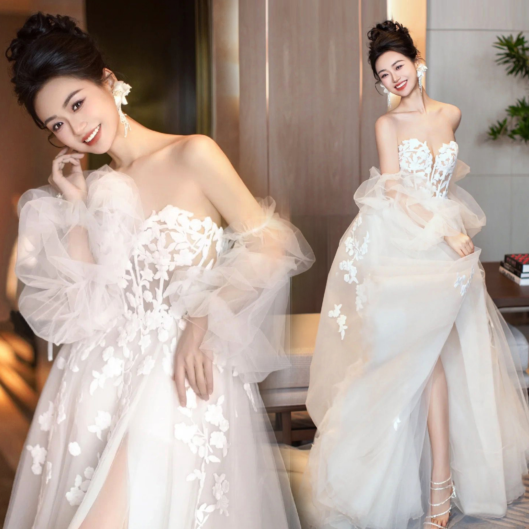 Lace wedding dress for princess for bride, evening dress, french style, long sleeve, wholesale Lace wedding dress for princess for bride, evening dress, french style, long sleeve, wholesale