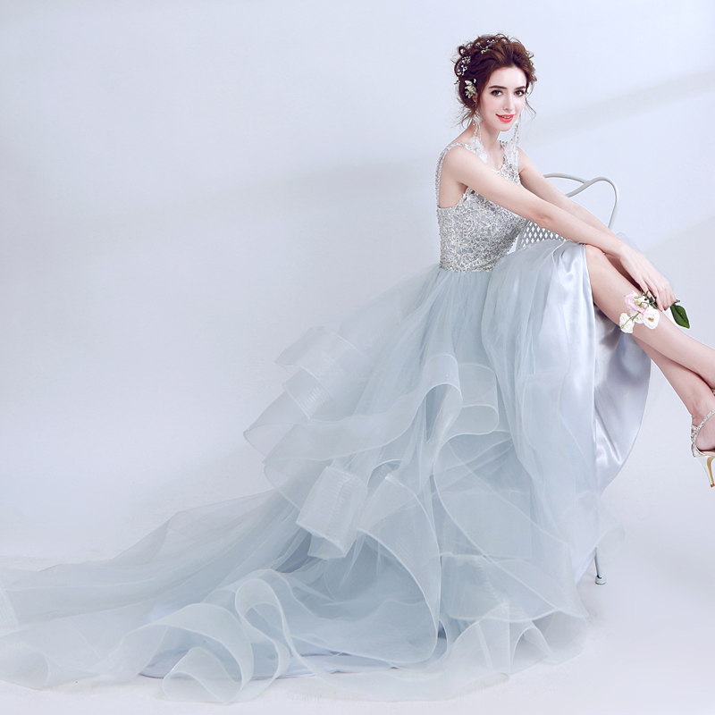 Angel Wedding Dress Light Gray Extravagant Birthday Dinner Ladies