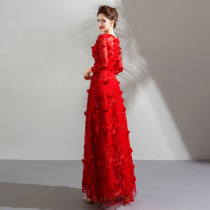 (clear cabin) Andromeda Fans red petal long sleeve bridal gown wedding gown wedding toast to the wholesale