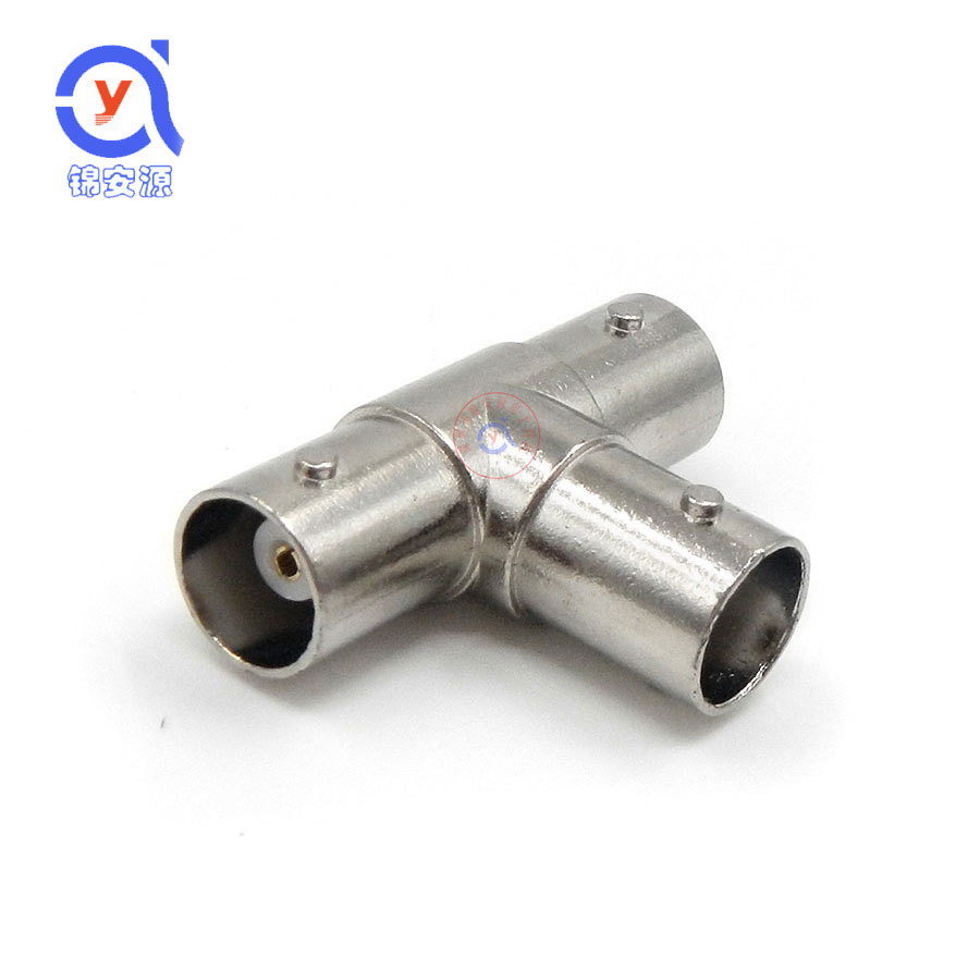 Pure copper BNC tee joint monitoring film Q9 head film signal distribution conversion head T-shaped female connector