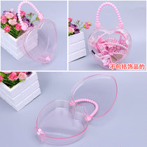 New childrens exquisite cartoon love first jewelry hair accessories storage box baby Princess PP plastic transparent box