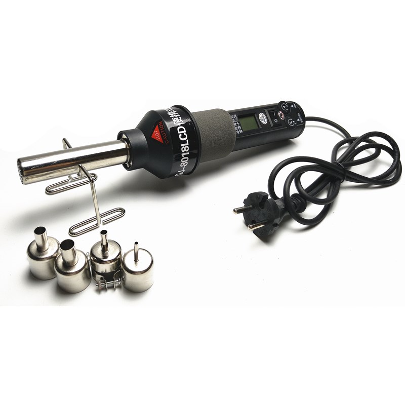 Portable temperature control hot air industrial drying gun digital display hair dryer welding platform 8018 random air supply nozzle 4