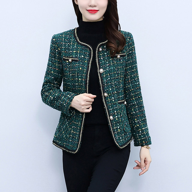 Woolen jacket middle-aged women's spring 2023 new small all-match loose small fragrance style short top