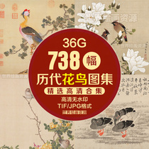  Ancient Chinese paintings flowers and birds albums high-definition electronic pictures freehand ink painting Gongbi painting core collection copy inkjet material