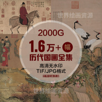 Chinese painting Gongbi landscape ancient paintings high-definition pictures Qingming Shanghe map copying inkjet decorative painting core material