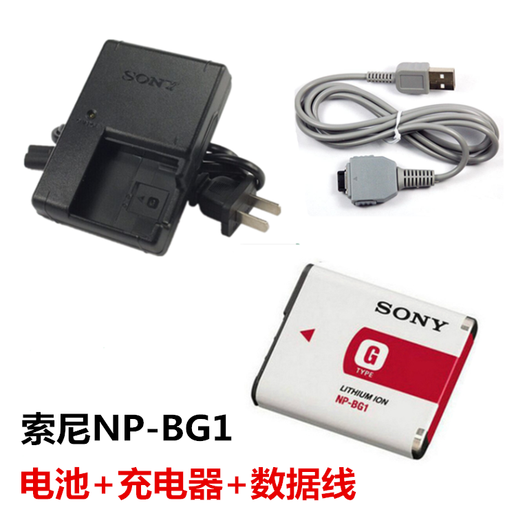 Sony DSC-W50 W55 W60 W70 W80 W130 Camera NP-BG1 Battery Charger Data Cable