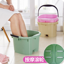 A small bath foot bath massage pao jiao tong feet cedar covered fall plastic bags xun zheng tong tub foot massage
