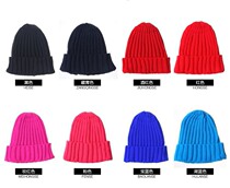 Wool hat red and black bag head Spring and Autumn cap royal blue new blue purple autumn childrens knitted hat fashion