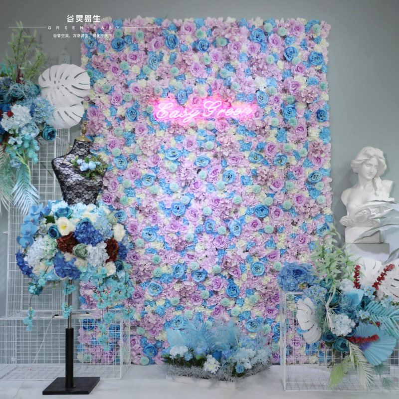 New net red live background wall Outdoor wedding personality creative three-dimensional simulation plant wall fixed flower wall