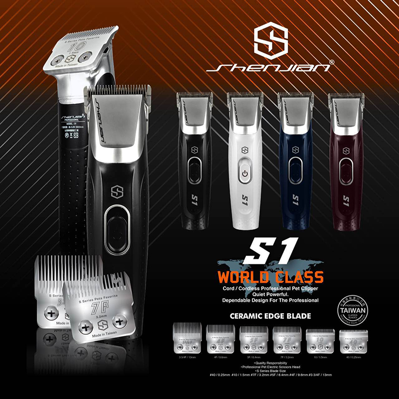 Taiwan Shenshun S1 Pet Grooming Clipper, Large Electric Clipper for Dogs, Rechargeable, Specialized Four-Blade Clipper for Trimming Hair