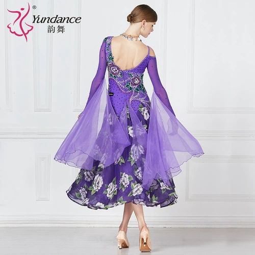 Rhyme Dance New Modern Dance Performance Юбка для взрослых Waltz устанавливает национальный соревнование по выступлению на стандартном танце