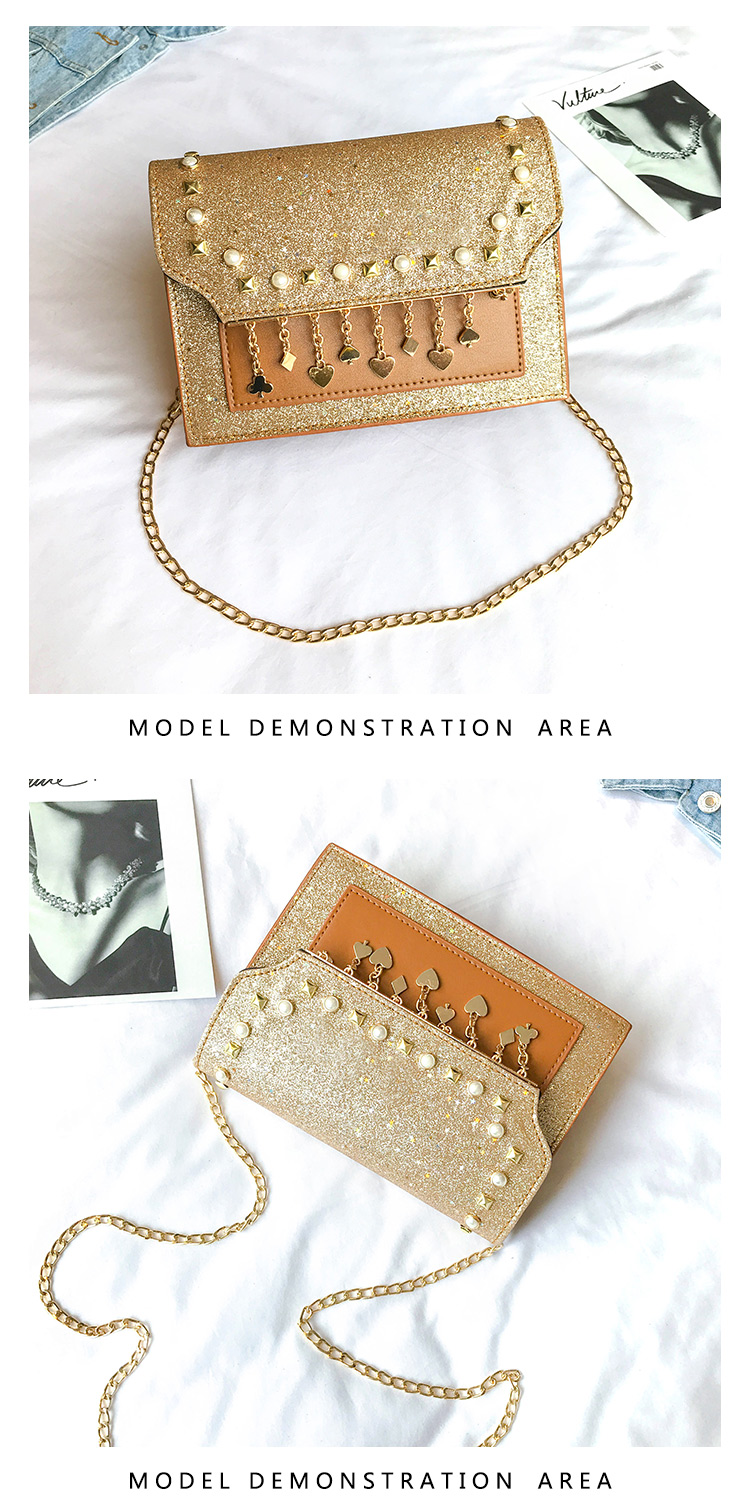 TATA New Fashion Women Shoulder Bag Chain Strap Handbags Clutch Bag Ladies Messenger Bags black one size 6