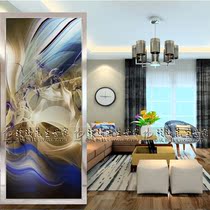 Simple abstract art glass partition frosted double-sided living room bathroom screen entry shoe cabinet entrance background wall