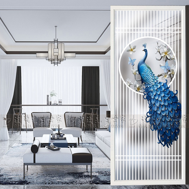 Custom Art Glass Modern Living-room Compartment Wall Decoration Screen Double Sided Light Extravagant to the family Xuanguan Frosted Light Transmission