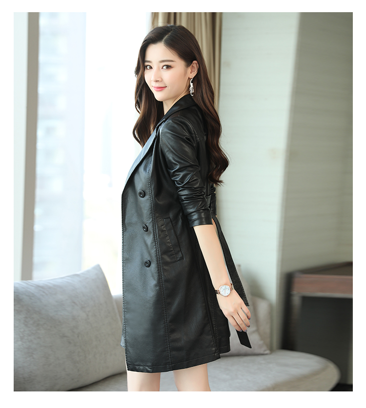 Mùa xuân và mùa thu 2018 Áo khoác da mới cho nữ Kích thước lớn Slim Thin Tay áo dài phù hợp với áo khoác gió Hàn Quốc áo da dê