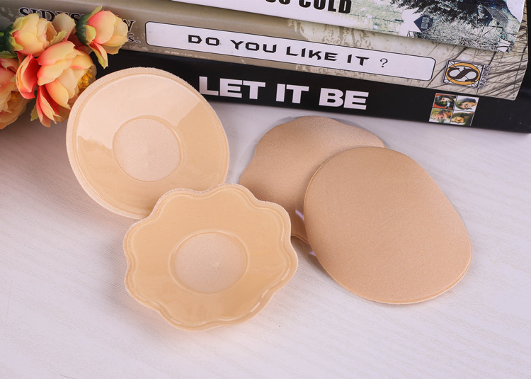 Vải silicon núm vú chống va đập siêu mỏng áo ngực vô hình dán chống ánh sáng liền mạch thoáng khí núm vú dán đồ bơi váy cưới dán nâng ngực