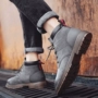 Giày đế xuồng màu xám Martin da nam cao cổ retro xu hướng nam mùa đông Giày Gaobang nam Anh dụng cụ ủng nam chelsea boot zara