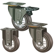 SUPO Xiangrong casters 2 5 inches 3 inches 4 inches 5 inches high elastic rubber ER ultra-quiet shock-absorbing universal brake wheel