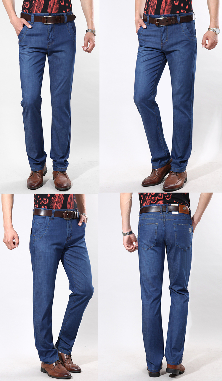 Apple jeans người đàn ông kinh doanh của mùa hè siêu mỏng thường thẳng stretch lỏng mỏng trung niên nam quần cha