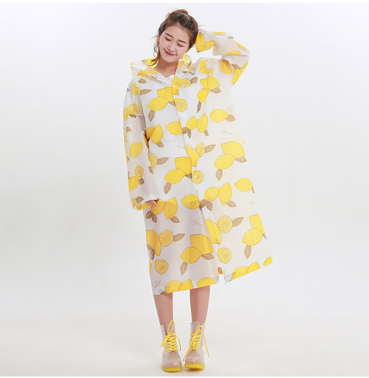 New cartoon printed raincoat thickened outdoor tourist hiking Liva transparent raincoat male and female adult rain cape