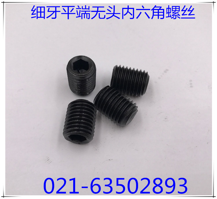 Fine tooth headless hexagonal screw 10 9 level fine tooth flat end inner hexagonal tight fixed fine tooth tight M14X1 5