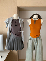 (WGWE) 2024 new summer Korean version slimming casual versatile fashion bottoming narrow shoulder threaded vest