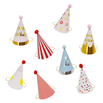 Ins Wind Little Fresher Hot Gold Wool Ball Birthday Hat Baby Children Adult Birthday Party Dress Costume