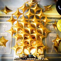 Four-pointed star aluminum film star aluminum film balloon Star balloon baby adult birthday party wedding wedding room decoration