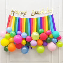 ins wind mesh red wrinkled paper Balloon Baby Full Moon 100 Days Hundreds Day Banquet Decoration Scene Placement Party