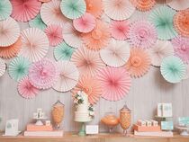 Wedding Wedding House Arrangement Paper Fan Flower Decoration Kindergarten Mall Shop Shop Window Birthday Party Decorative Paper Fan