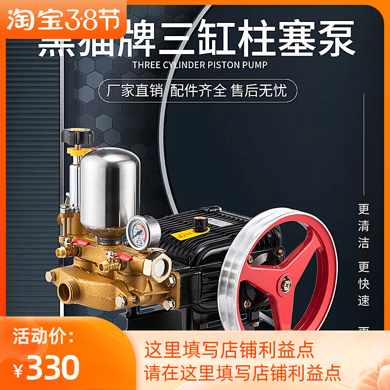 Spray Drug Machine Black Cat Card 3WZB-60 Type Ceramic Free Of Cream Triple Cylinder Plunger Pump Spray Pump Spray Pump High Pressure Pump