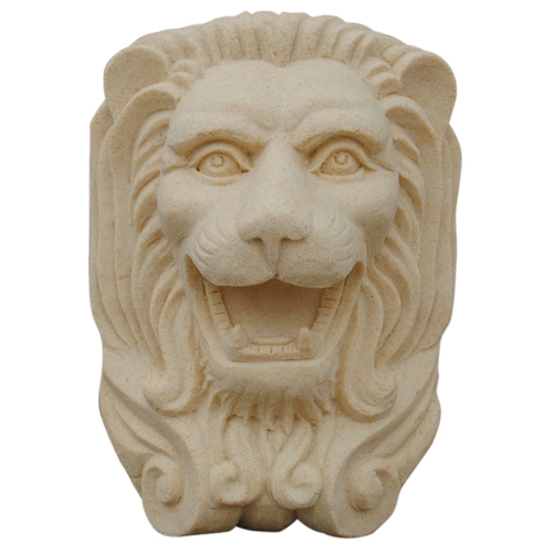 Резьба из песчаника львиная головка фонтана спрей спрей спрей на открытом воздухе садовая вода сцена стена в стиле европейской настенный стиль