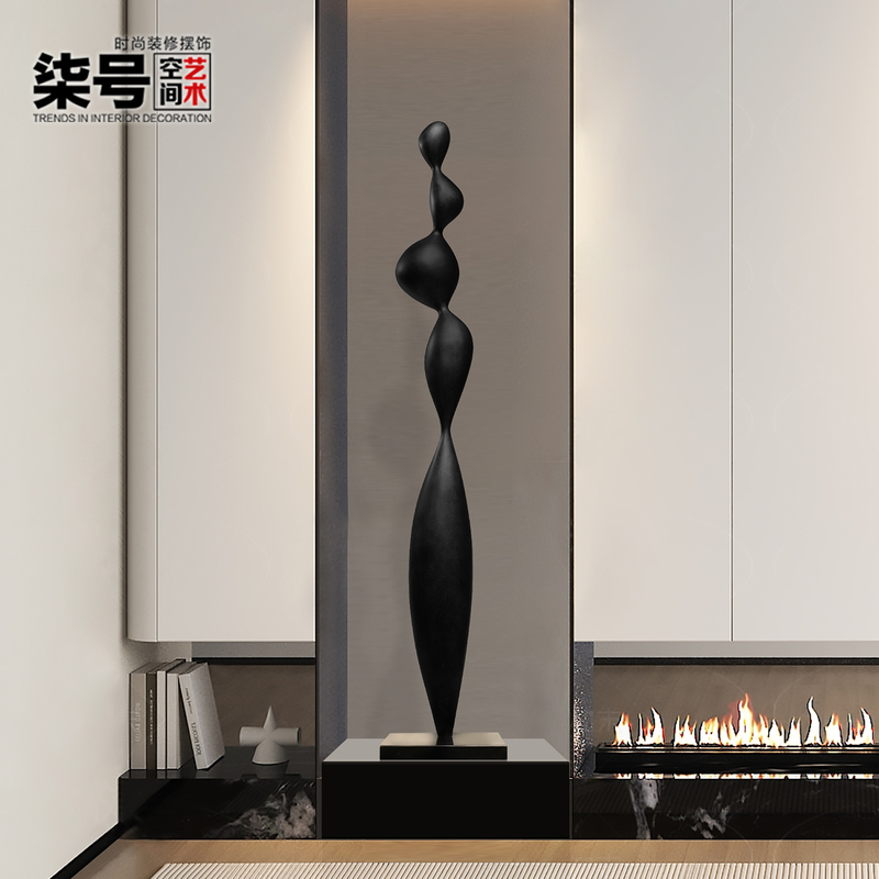 Modern Abstract Slender Vertical High Entrance Hall Ornament Hotel Living Room Model Room Villa Corridor Fiberglass Art Sculpture