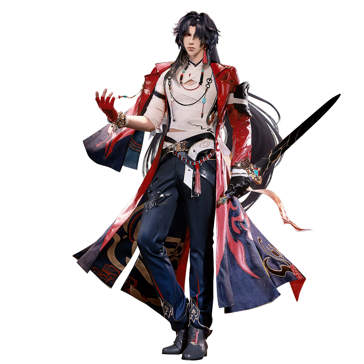 三分妄想 Collapse Star Dome Railway cos suit sp Basian Qianye cosplay game male tail style unfixed blond card